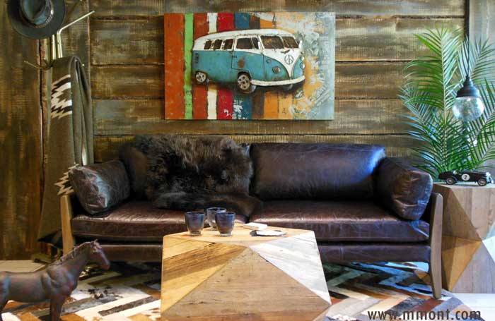 ameublement de salon style montagne