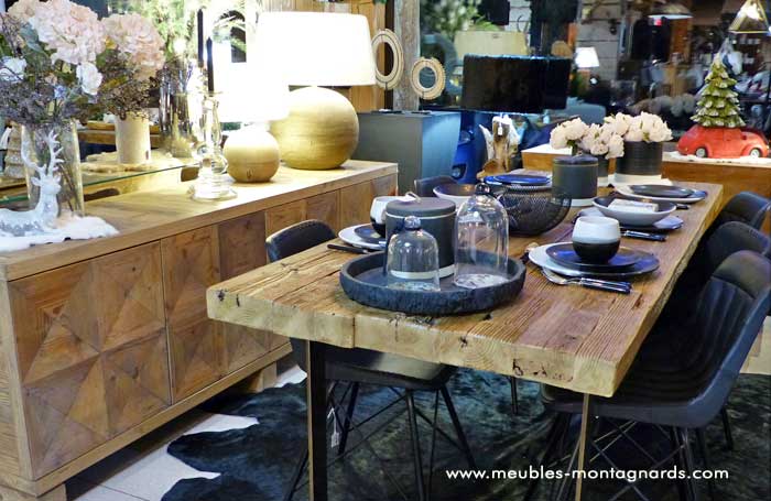 ameublement de salon style montagne